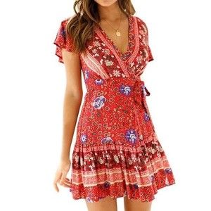 Boho Floral Women’s Summer Dress. Size S.